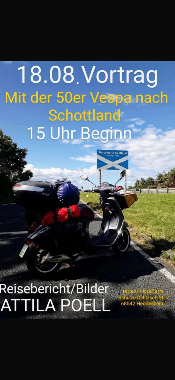 Fahrrad auf Flyer von Vespa Club Mannheim